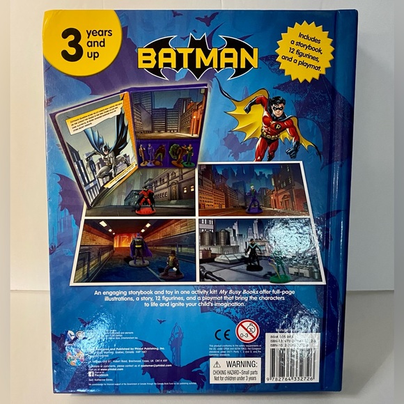 DC Comics Batman My Busy Books Story Book Play Set & 11 Mini Figures & Play Mat - Picture 3 of 9